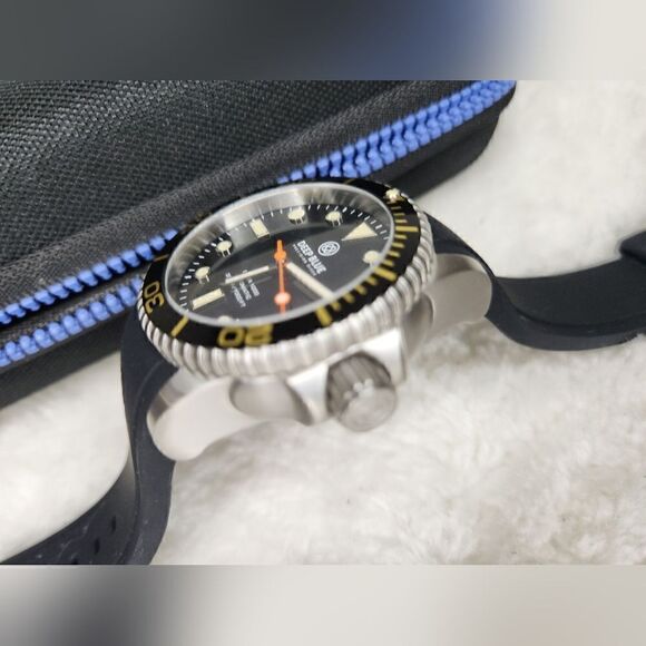 NWT Deep Blue Vintage Master 1000 44mm Automatic Men's Diver Watch Black Dial - Picture 11 of 11
